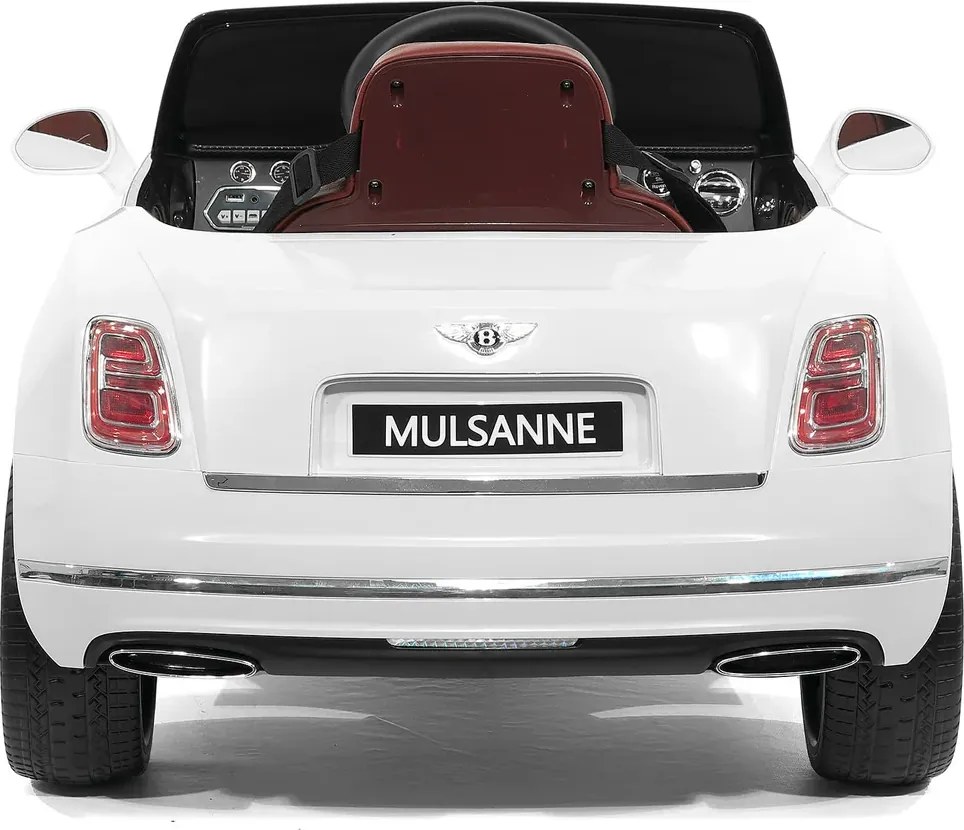 Carro elétrico para crianças até aos 5 anos Bentley Mulsanne 12V, pneus de borracha EVA, controlo remoto Branco