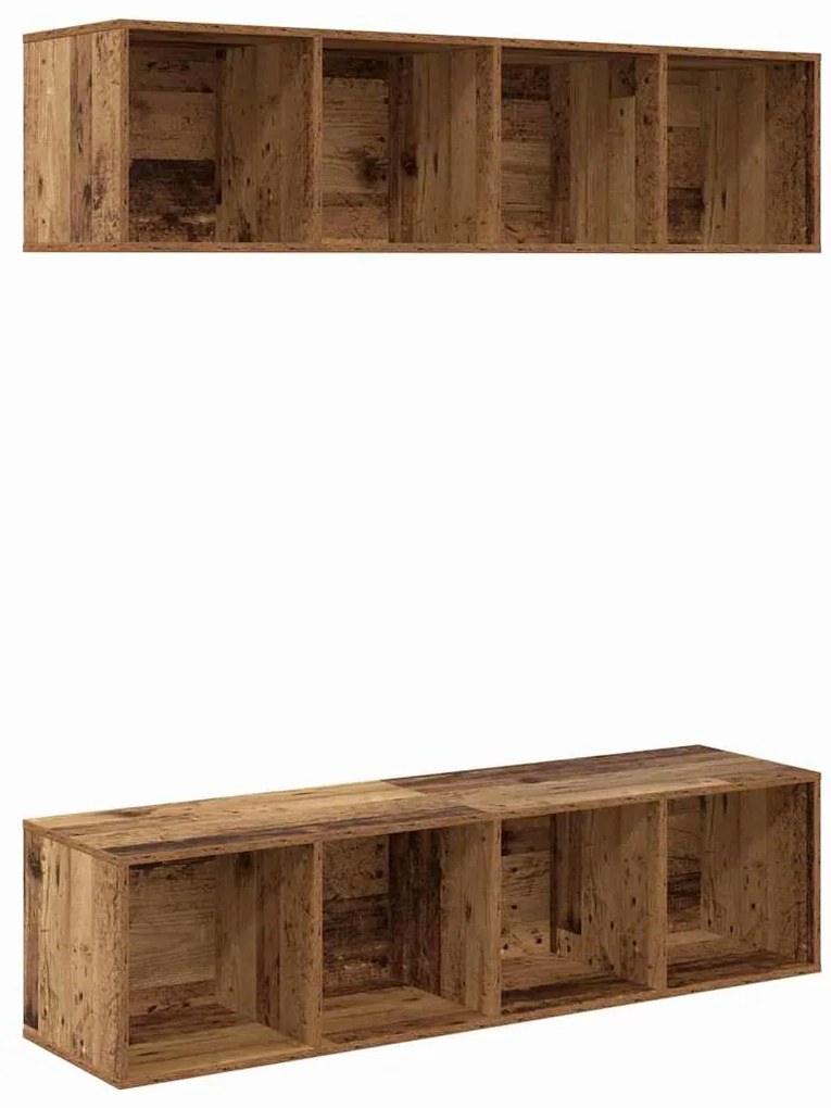 Conjunto de móvel de TV 2 pcs Madeira antiga 37 x 37 x 142.5 cm