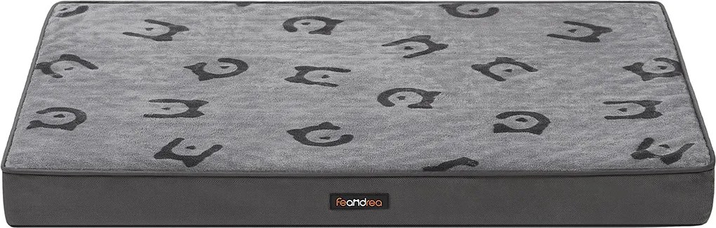 Cama ortopédica para cães 91 x 68 x 8 cm, tamanho L Cinzento
