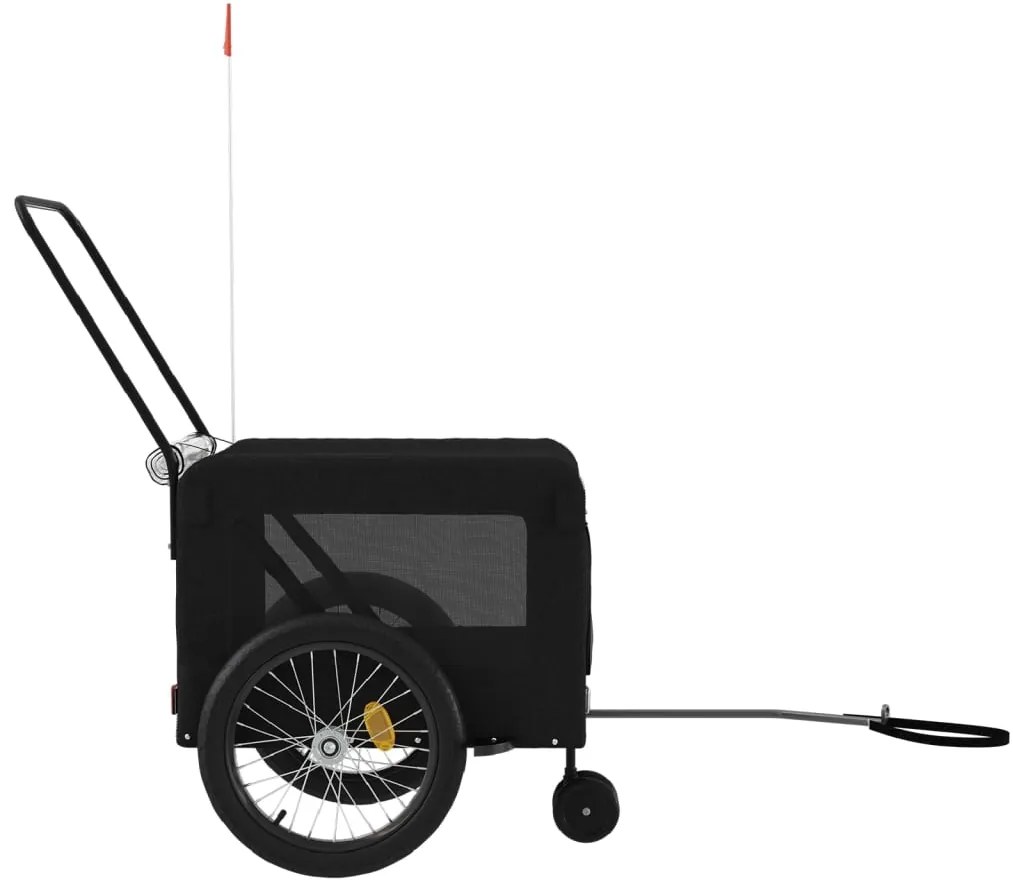 Reboque bicicleta p/ animais tecido oxford/ferro preto