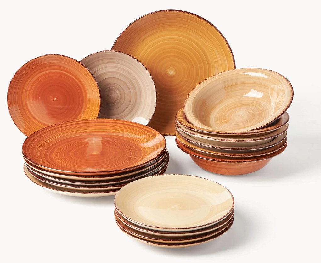 Conjunto de loiça pintado à mão Baita, 6 pessoas, conjunto de 18