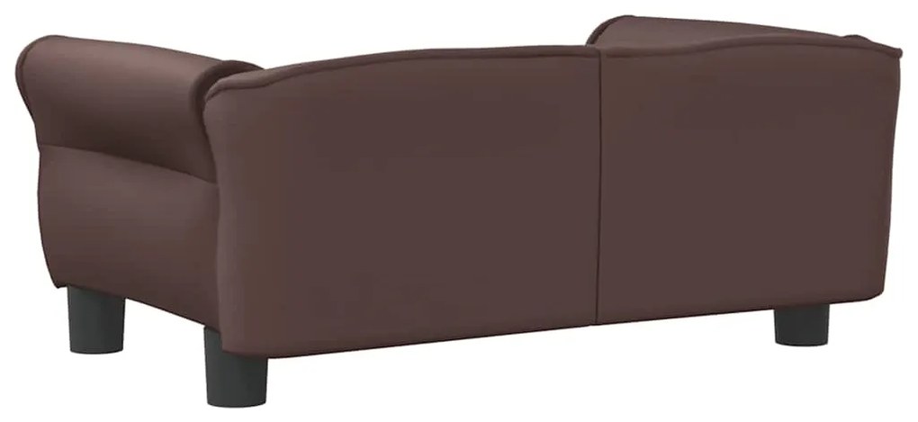 Cama para cães 70x45x30 cm couro artificial castanho