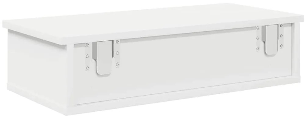 Prateleira parede c/ gavetas 60x28x15 cm deriv. madeira branco