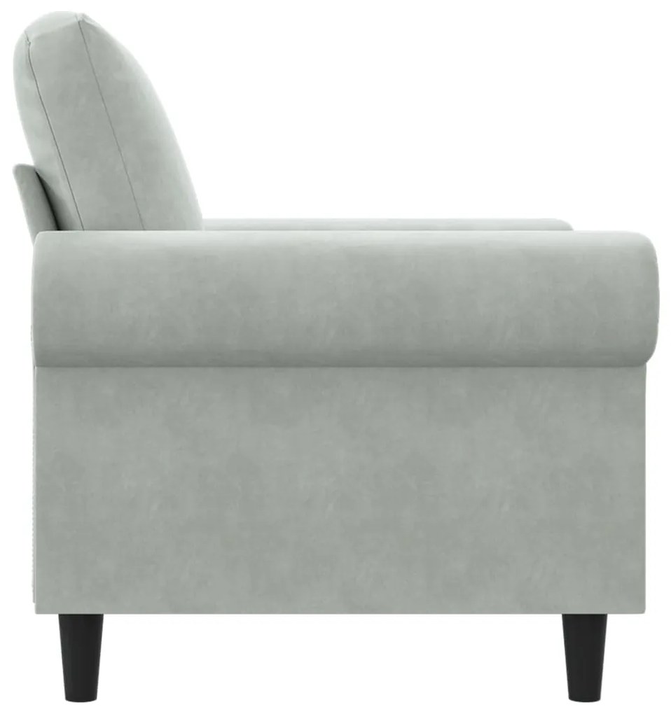Poltrona 60 cm veludo cinzento-claro