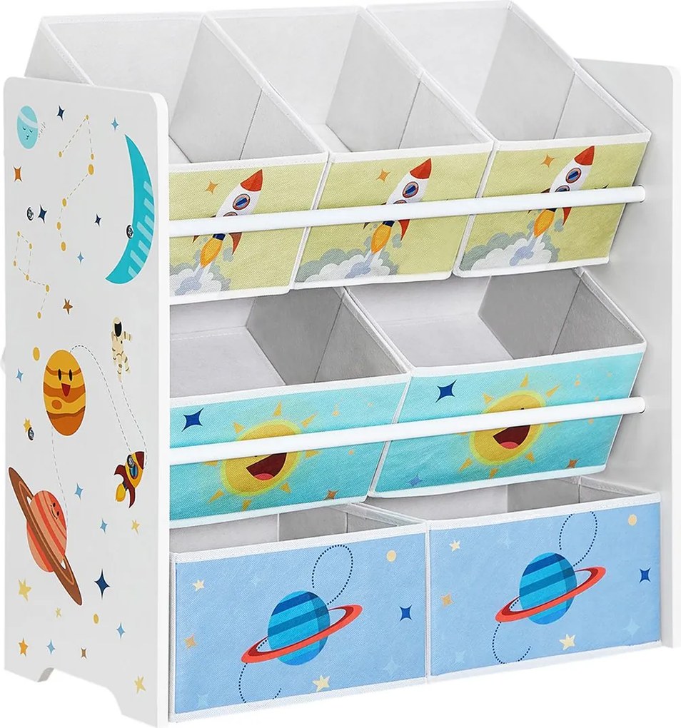 Estante para quarto de criança com 7 caixas 29,5 x 62,5 x 60 cm Multicolorido