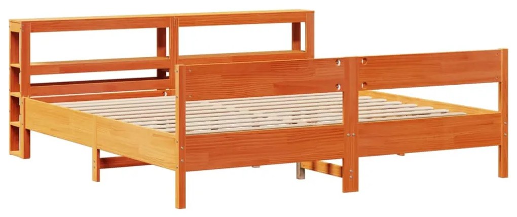 Cama sem colchão 180x200 cm pinho maciço castanho-mel