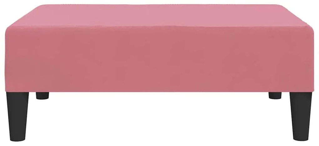 Apoio de pés 78x56x32 veludo cor-de-rosa