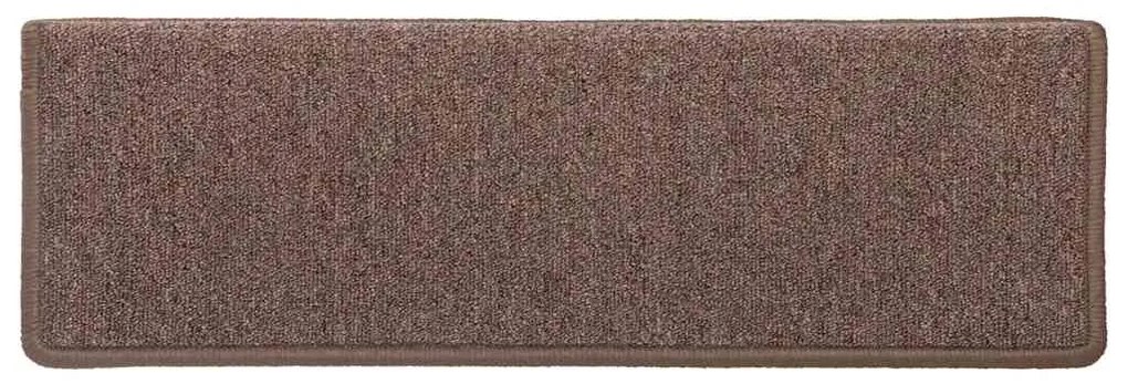 Tapetes de escadas 30 pcs 65x21x4 cm castanho