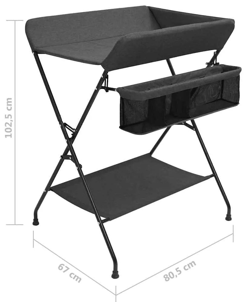 Mesa muda-fraldas ferro antracite