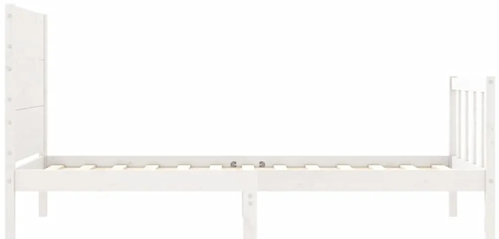 Cama sem colchão 100x200 cm madeira de pinho maciça branco