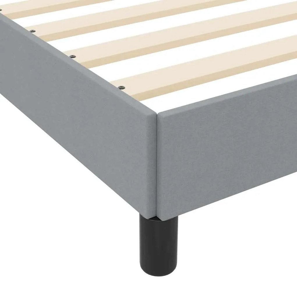 Cama Box Outros Cinzento-claro 140 x 200 cm tecido