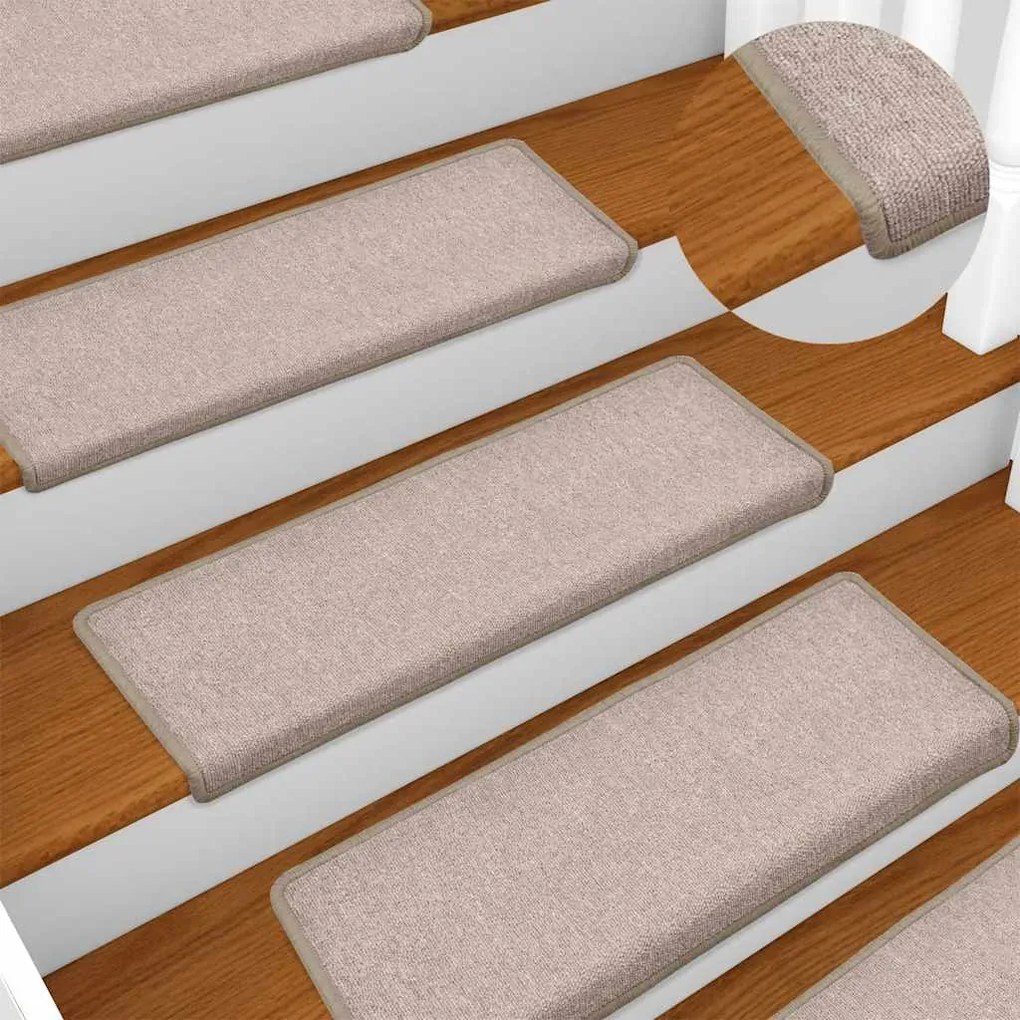 Tapetes de escadas 30 pcs 65x21x4 cm cinza-acastanhado