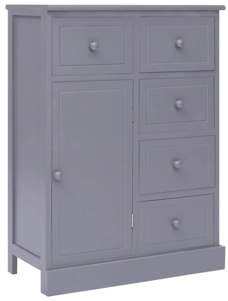 Aparador com 10 gavetas 113x30x79 cm madeira cinzento
