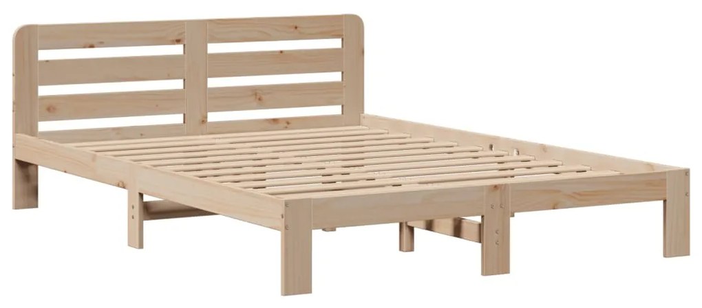 Cama com estante sem colchão 140x190 cm pinho maciço