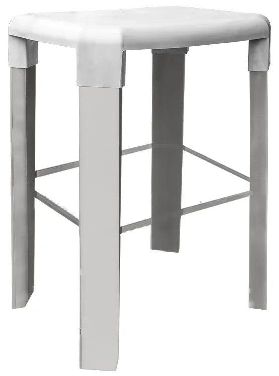 Banco OSLO 65H, Perna Alumínio - Pack 16 unidades, Branco