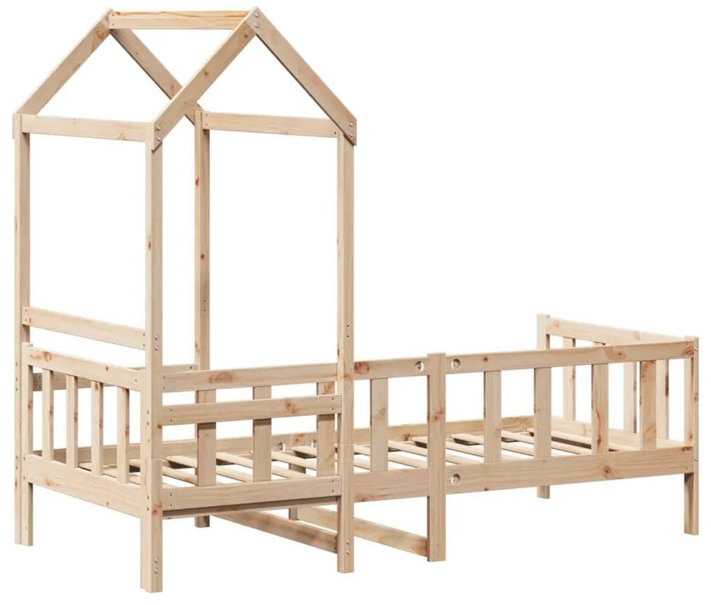 Sofá-cama com telhado 80x200 cm madeira de pinho maciça