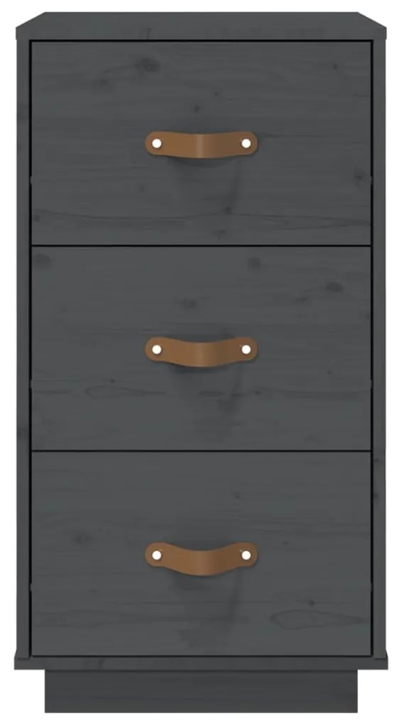Mesas de cabeceira 2pcs 40x40x75 cm pinho maciço cinza