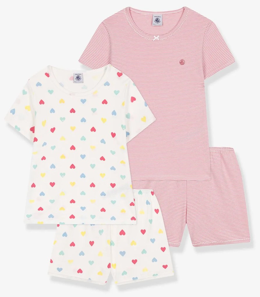 Lote de 2 pijamas, para criança, da PETIT BATEAU branco