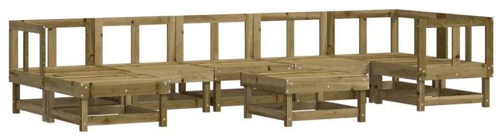 8 pcs conjunto lounge de jardim c/ almofadões pinho impregnado