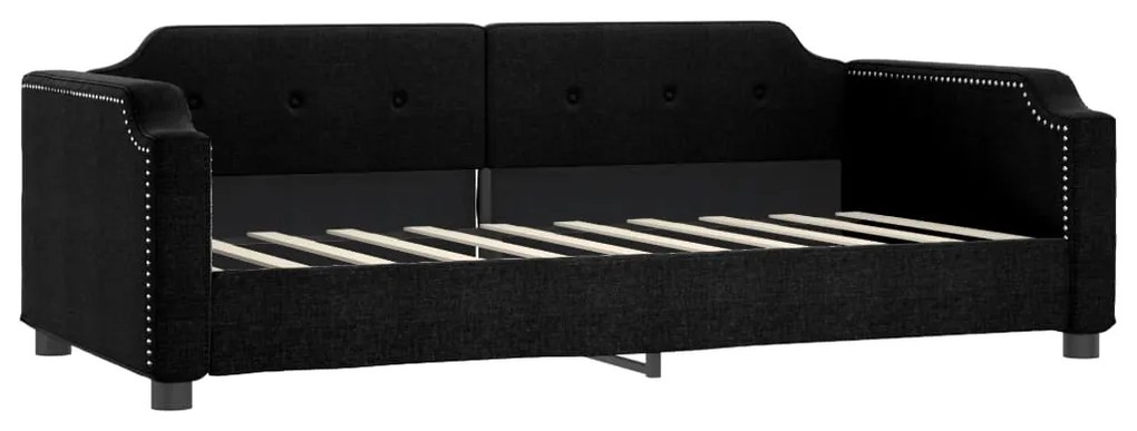 Sofá-cama com gavetão 90x190 cm tecido preto