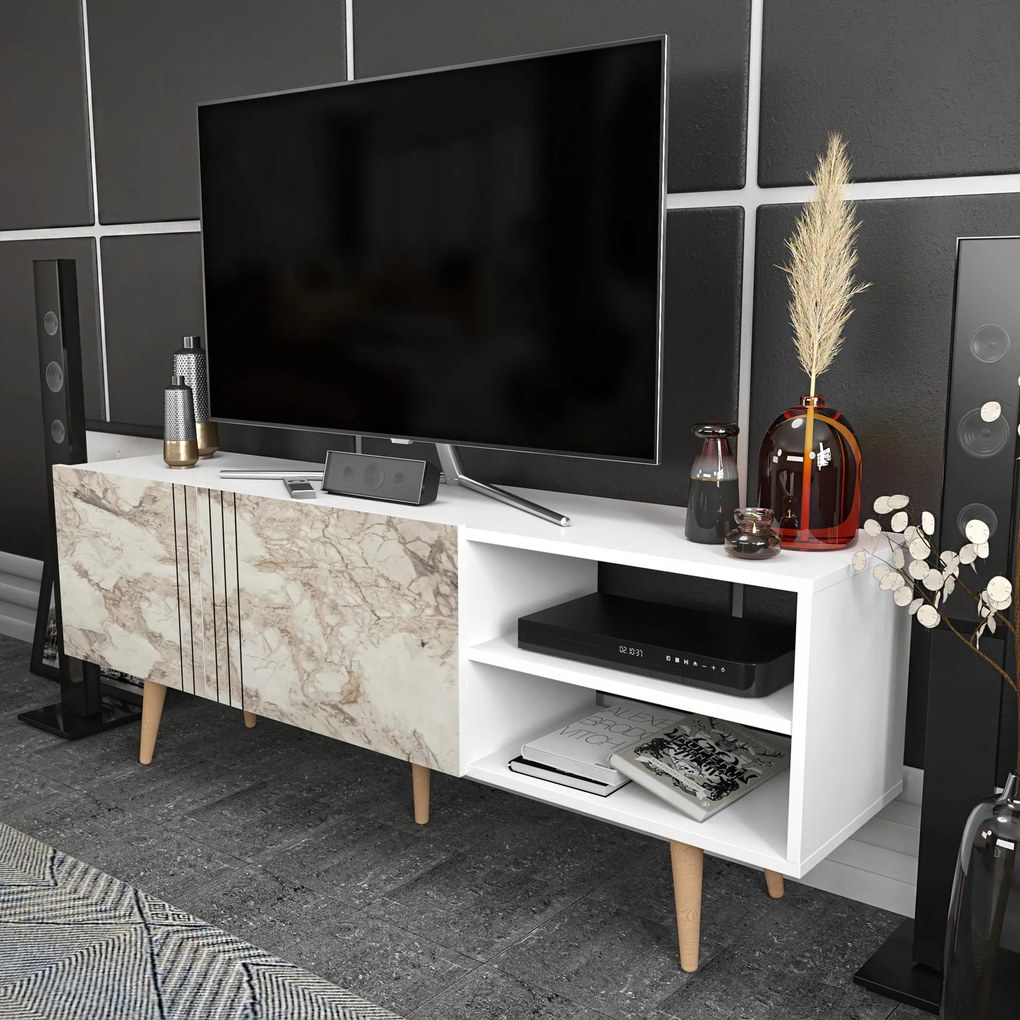 Móvel TV Ronas – Branco – 160 cm x 35 cm x 38,6 cm