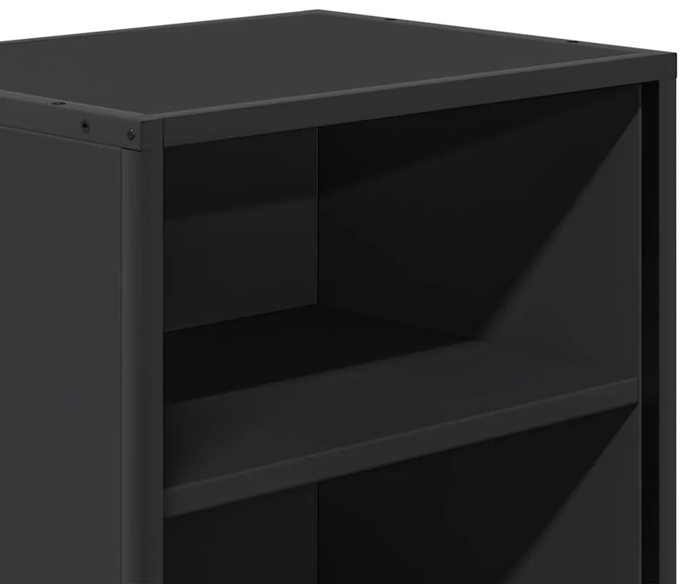 Mesa de cabeceira 40x31x50cm derivados de madeira preto e metal