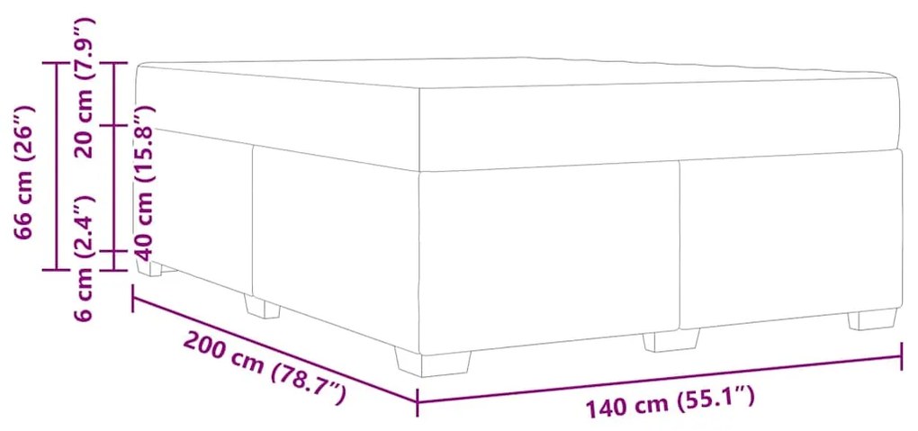 Estrutura de cama com colchão Cinzento escuro 140 x 200 cm