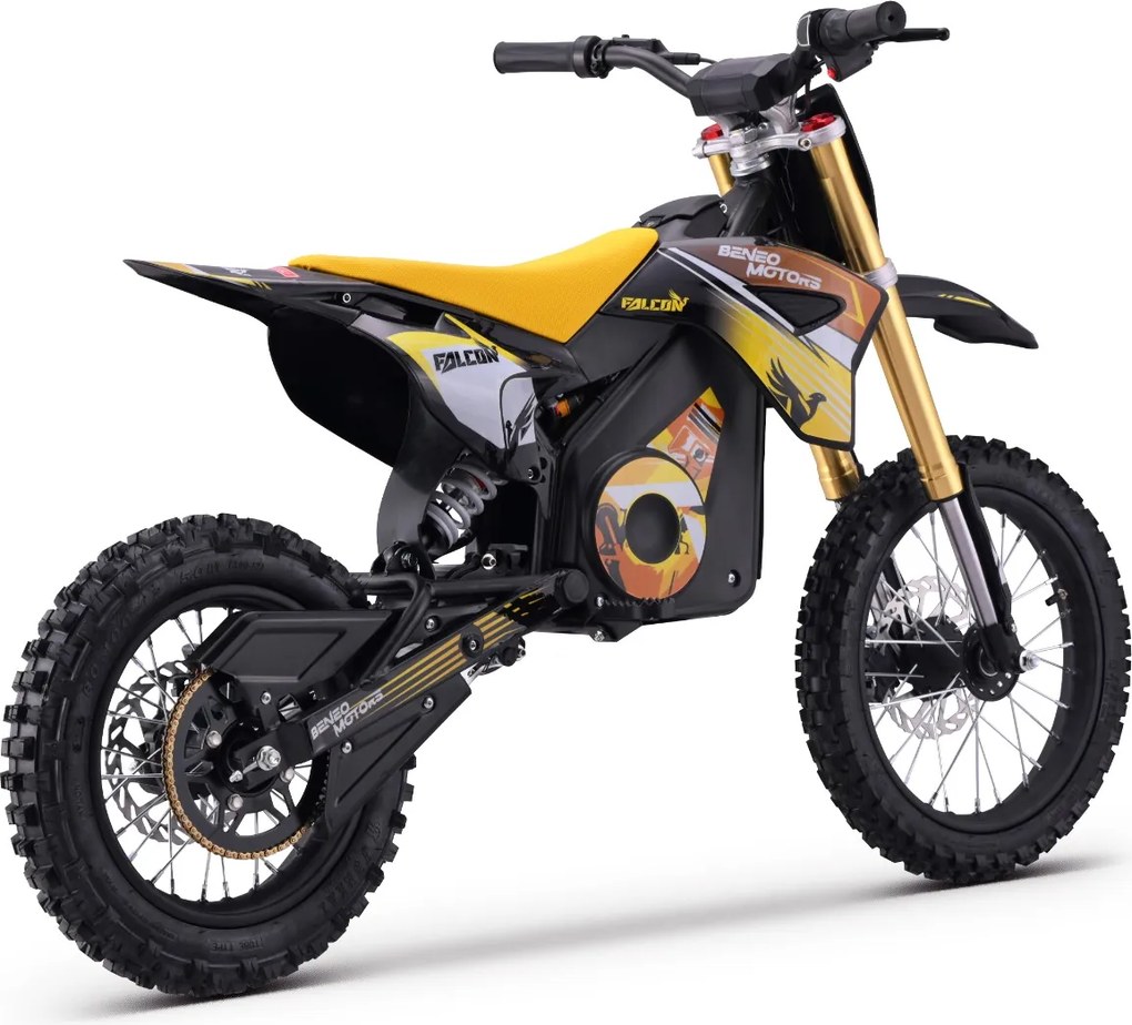 Moto elétrica de cross para crianças Motors Falcon 1600W Amarela