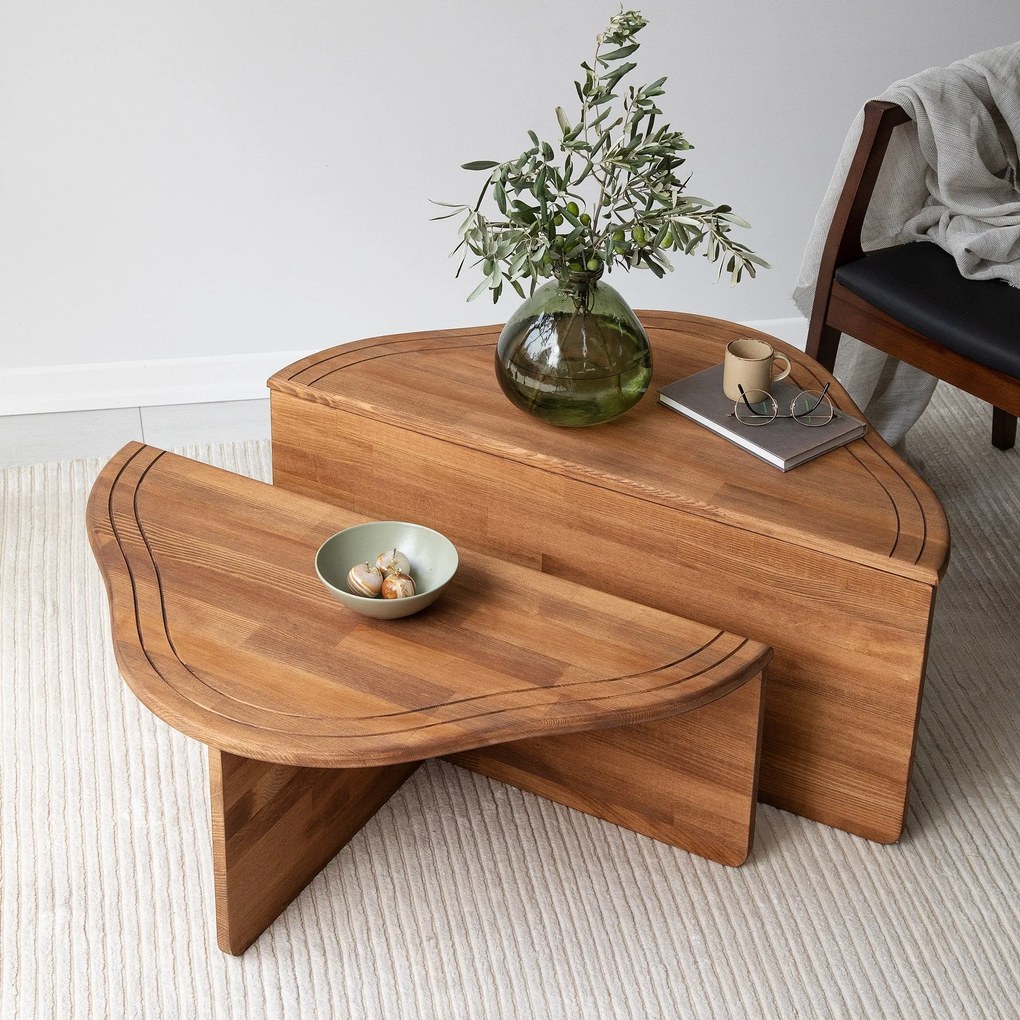 Mesa de Café Altopiano - Castanho - 90x40x45cm e 90x32x45cm