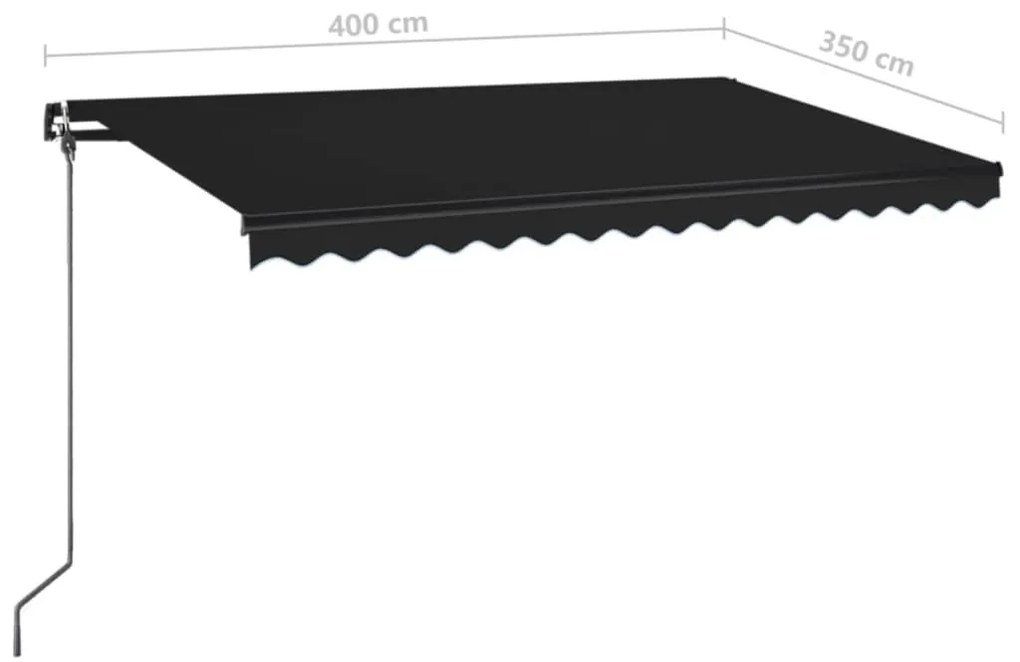 Toldo retrátil manual 400x350 cm antracite