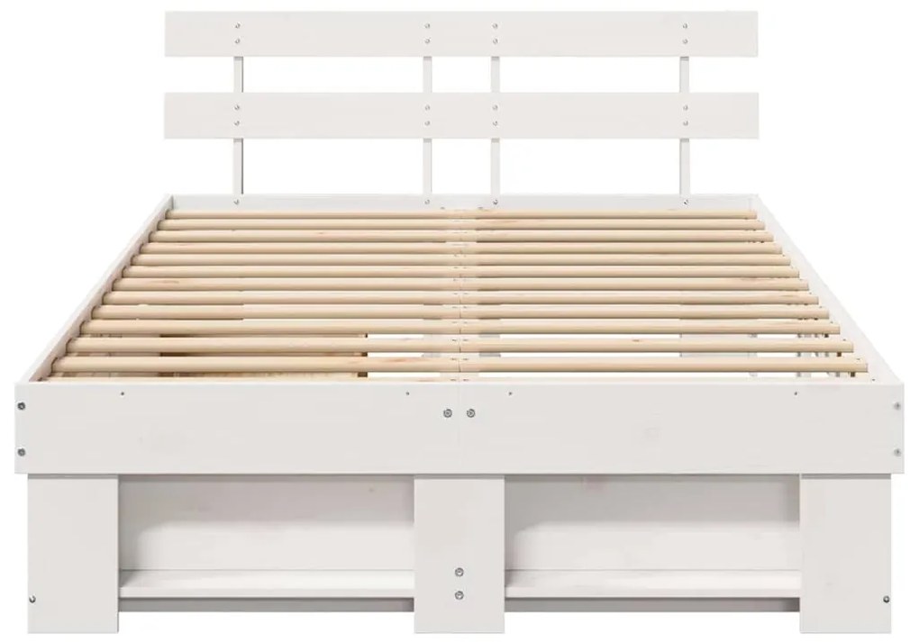 Cama com Gavetas - Branca 120 x 190 cm - Pinho Sólido