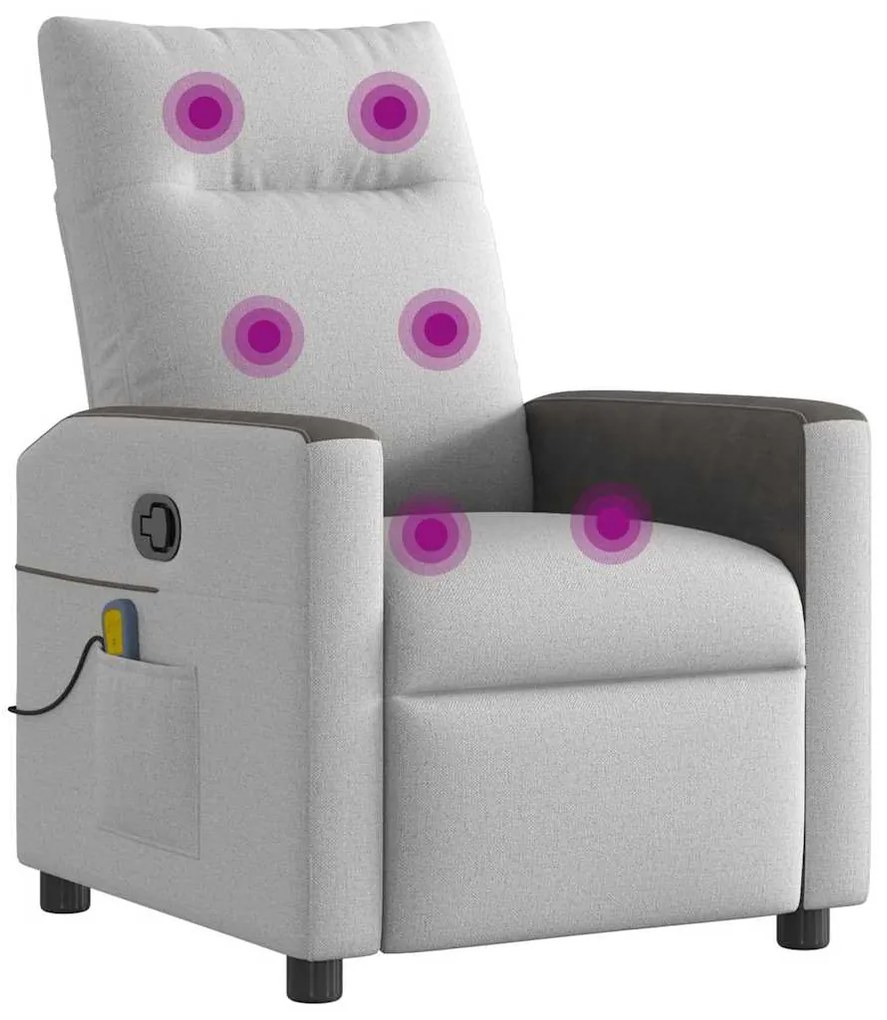 Cadeira de massagem reclinável tecido cinzento