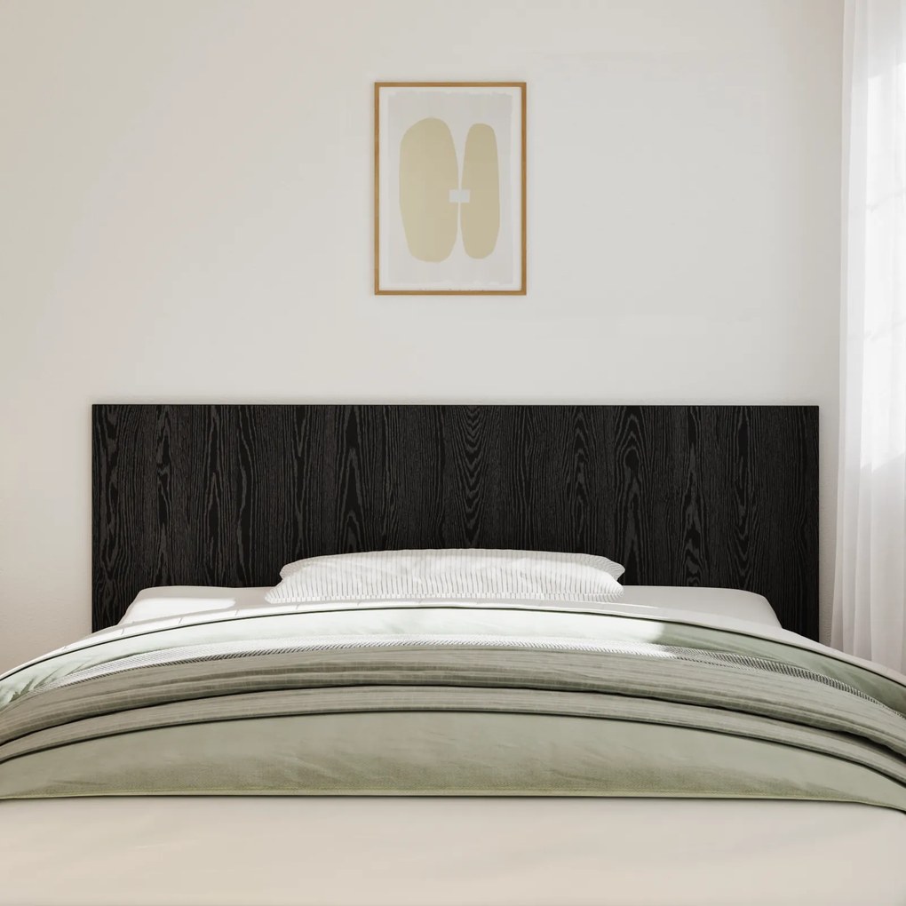 Cabeceira de Cama vidaXL Preto Carvalho 200x1,5x80 cm Madeira Reforçad