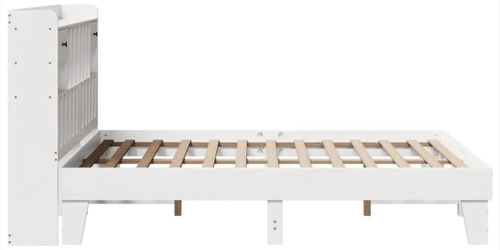 Cama sem colchão 160x200 cm madeira de pinho maciça branco