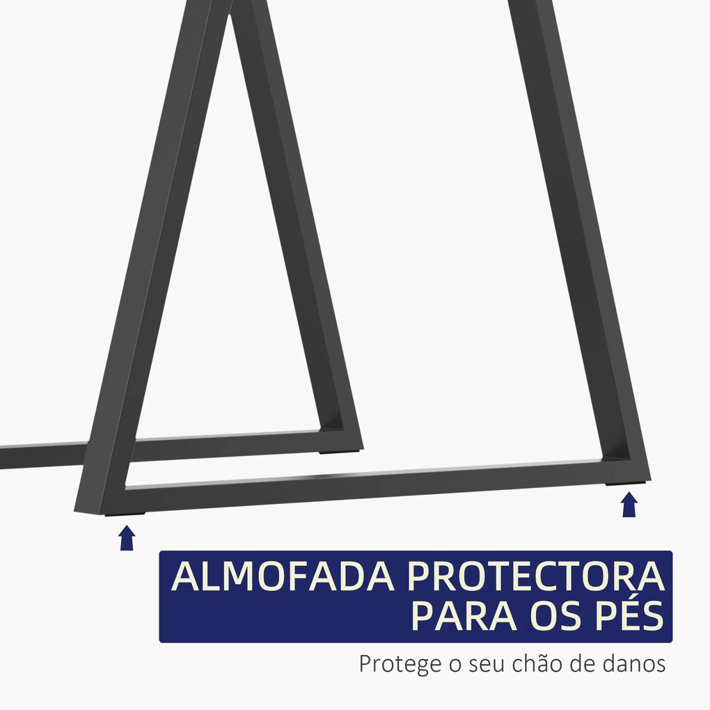 Conjunto de 2 Pés para Mesa 72x6x72cm Pés para Móveis de Aço para Suporte com Base Protetoras e Parafusos Preto