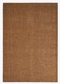Alfombra Retangular Em Lã E Juta Wamba Castanho Caramelo & 200 X 300 Cm - Sklum