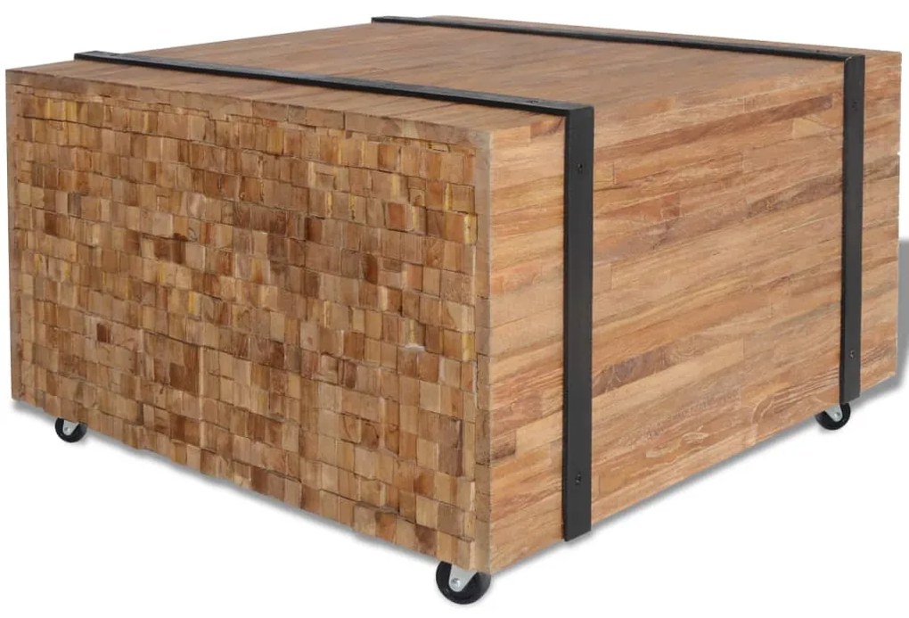 vidaXL Mesa lateral em teca 60x60x38 cm
