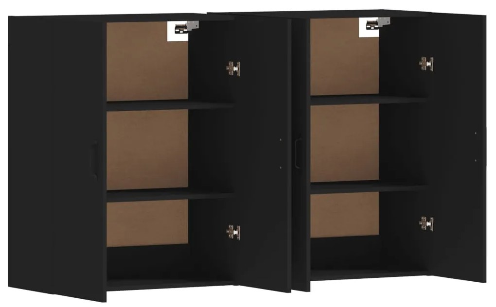Móveis de parede 2 pcs derivados de madeira preto