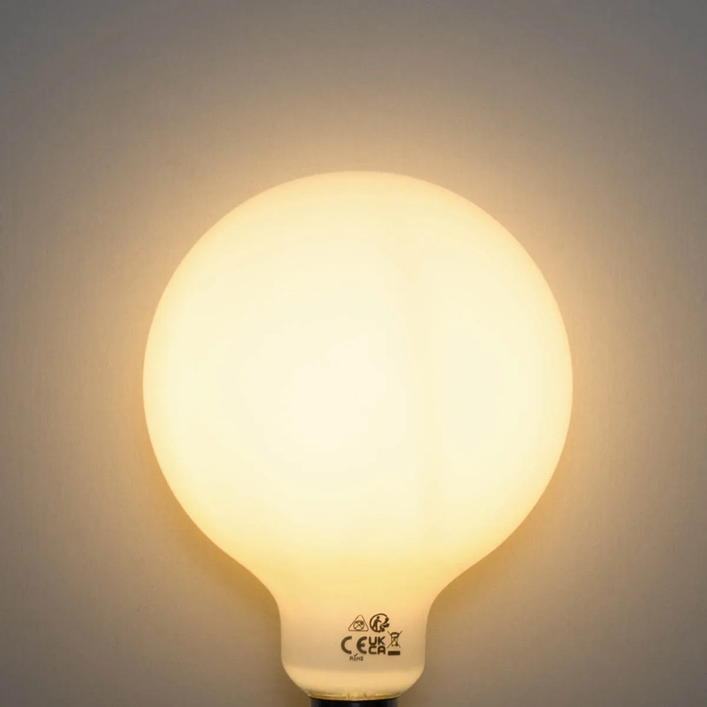 Conjunto de 5 lâmpadas LED E27 reguláveis Opal G125 5W 450 lm 2700K