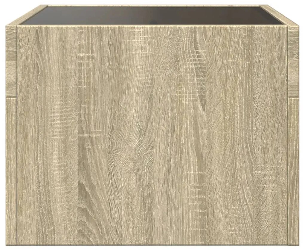 Mesa de centro luzes LED Infinity 40x40x30 cm carvalho sonoma