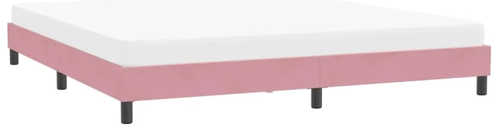 Estrutura de cama com colchão 200x210 cm veludo rosa