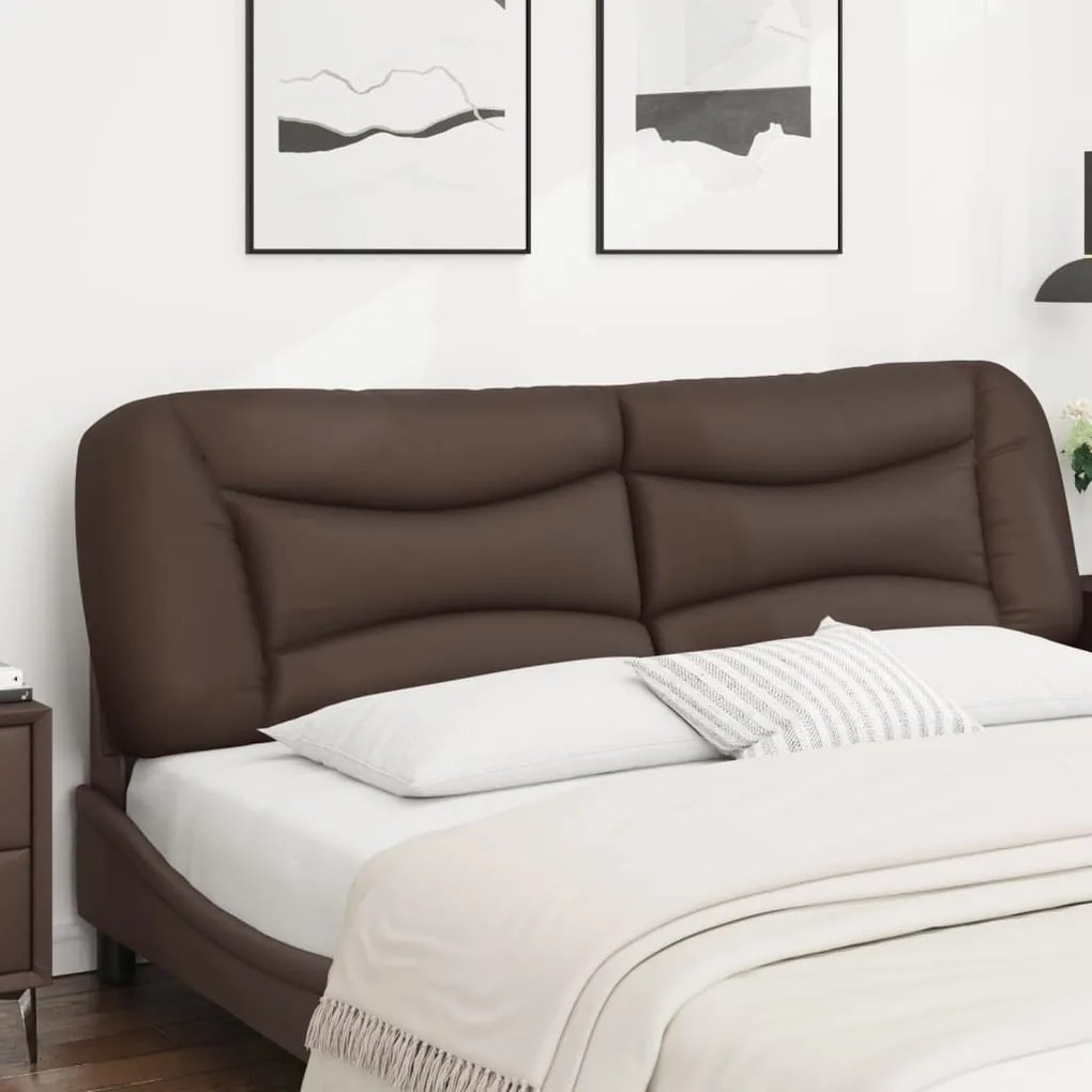 Almofadão de cabeceira 180 cm couro artificial castanho