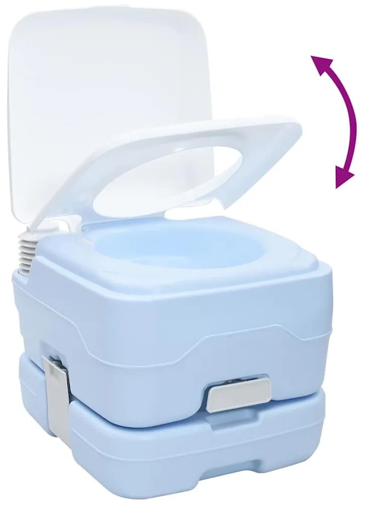 Luz de casa de banho portátil vidaXL Azul e Branco Plástico 10 L