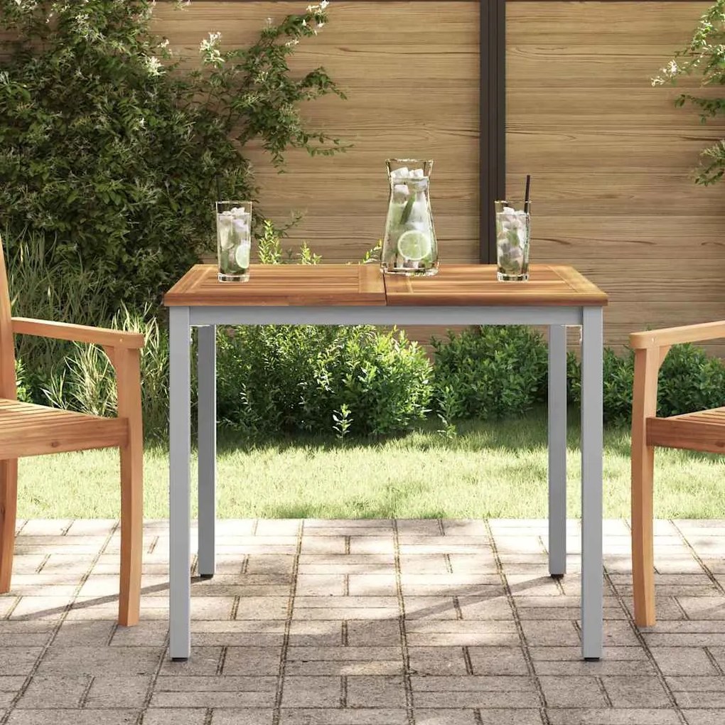 vidaXL Mesa de Jardim 90 x 90 x 75 cm em Madeira Acácia e Metal