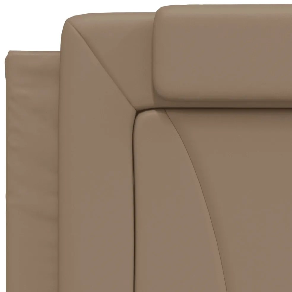 Estrutura cama cabeceira 180x200 cm couro artificial cappuccino