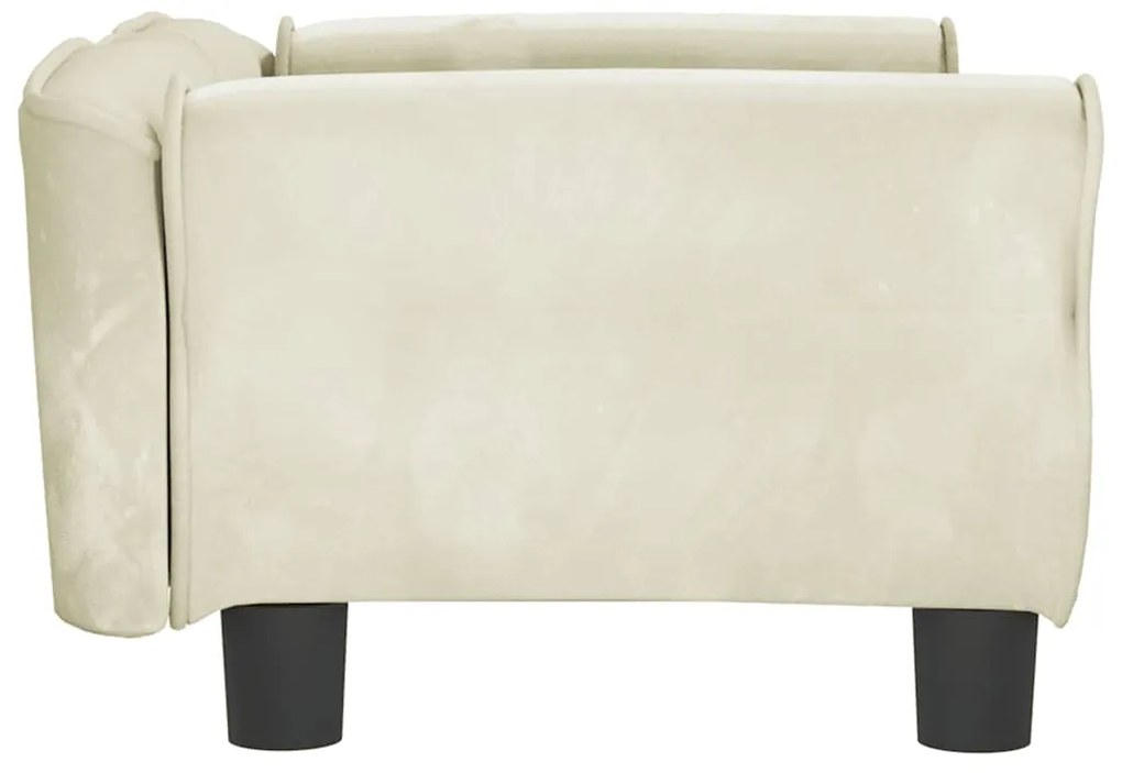 Cama para cães 70x45x30 cm veludo cor creme