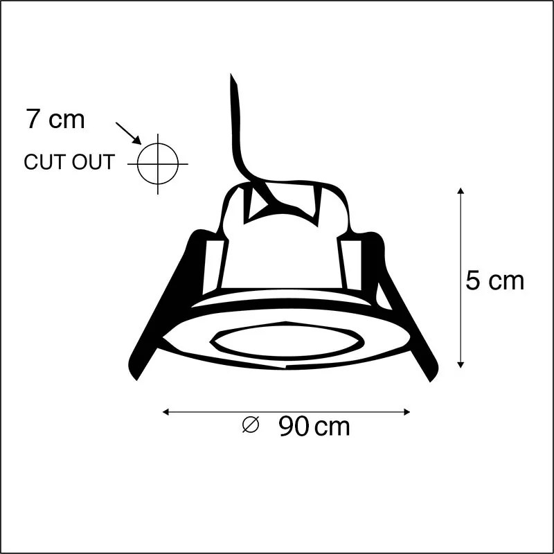 Conjunto de 3 focos embutidos redondos em aço com LED IP65 - Simply Moderno