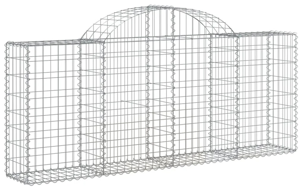 Cestos gabião arqueados 8 pcs 200x30x80/100cm ferro galvanizado