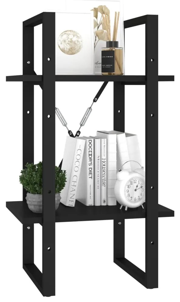 Estante com 2 prateleiras 40x30x70 cm derivados madeira preto