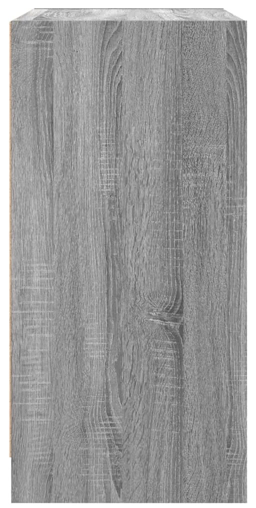 Armário de apoio c/ portas de vidro 68x37x75,5 cm cinza sonoma